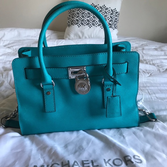 Michael Kors Aquamarine Hamilton Handbag - Picture 2 of 8